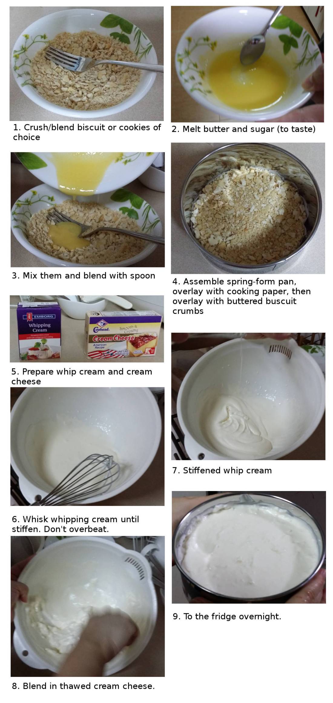 no bake no gelatin cheese cake